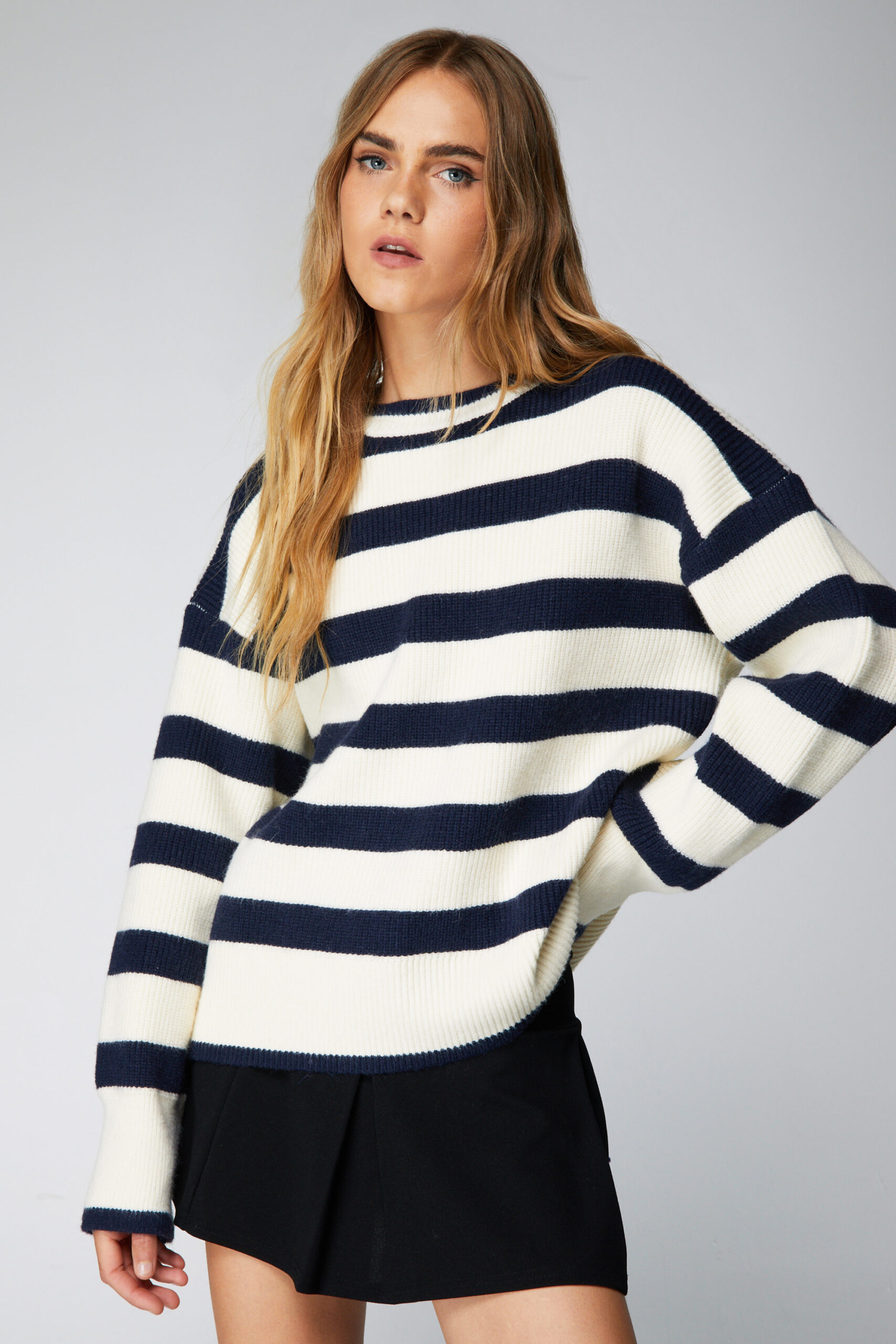 Premium Stripe Boxy Sweater