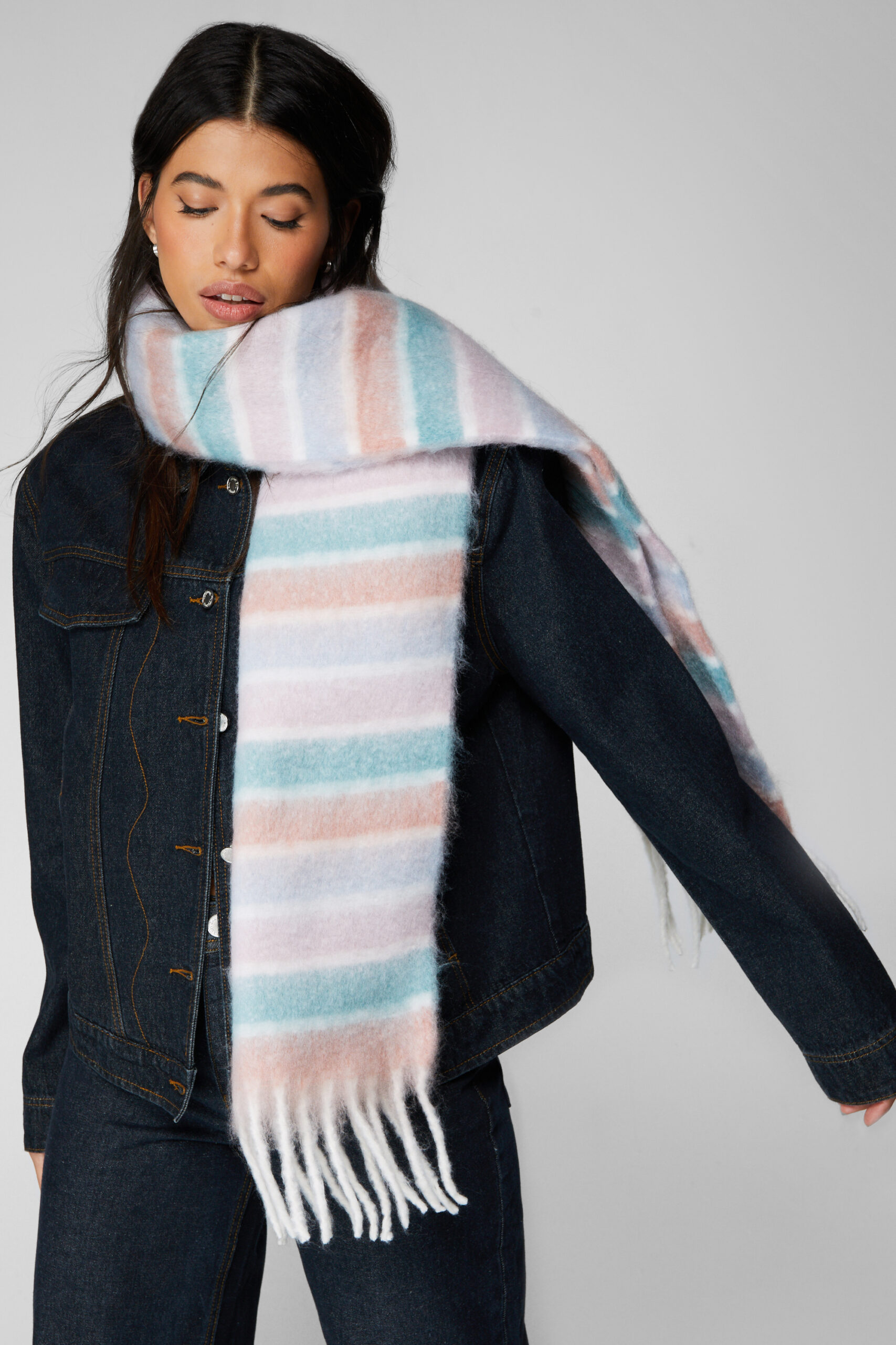 Pastel Blanket Stripe Scarf