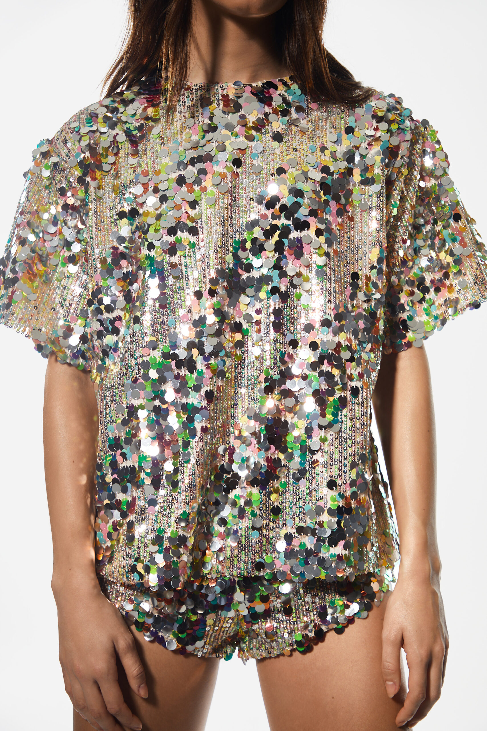 Sequin Oversized Drop Shoulder T-Shirt