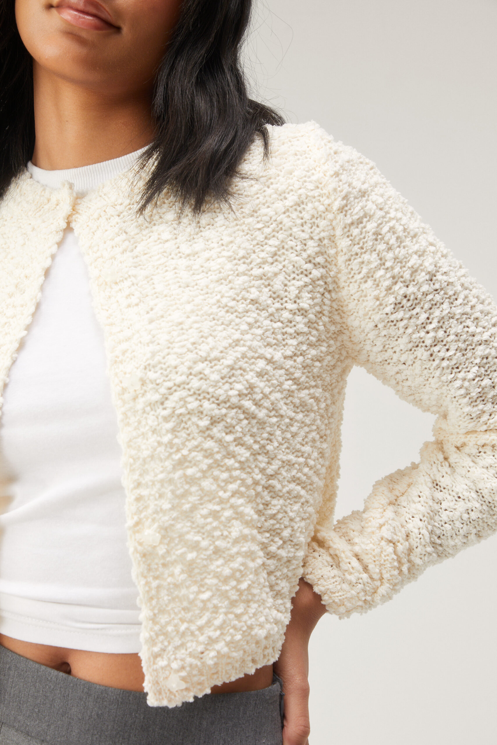 Boucle Cropped Cardigan