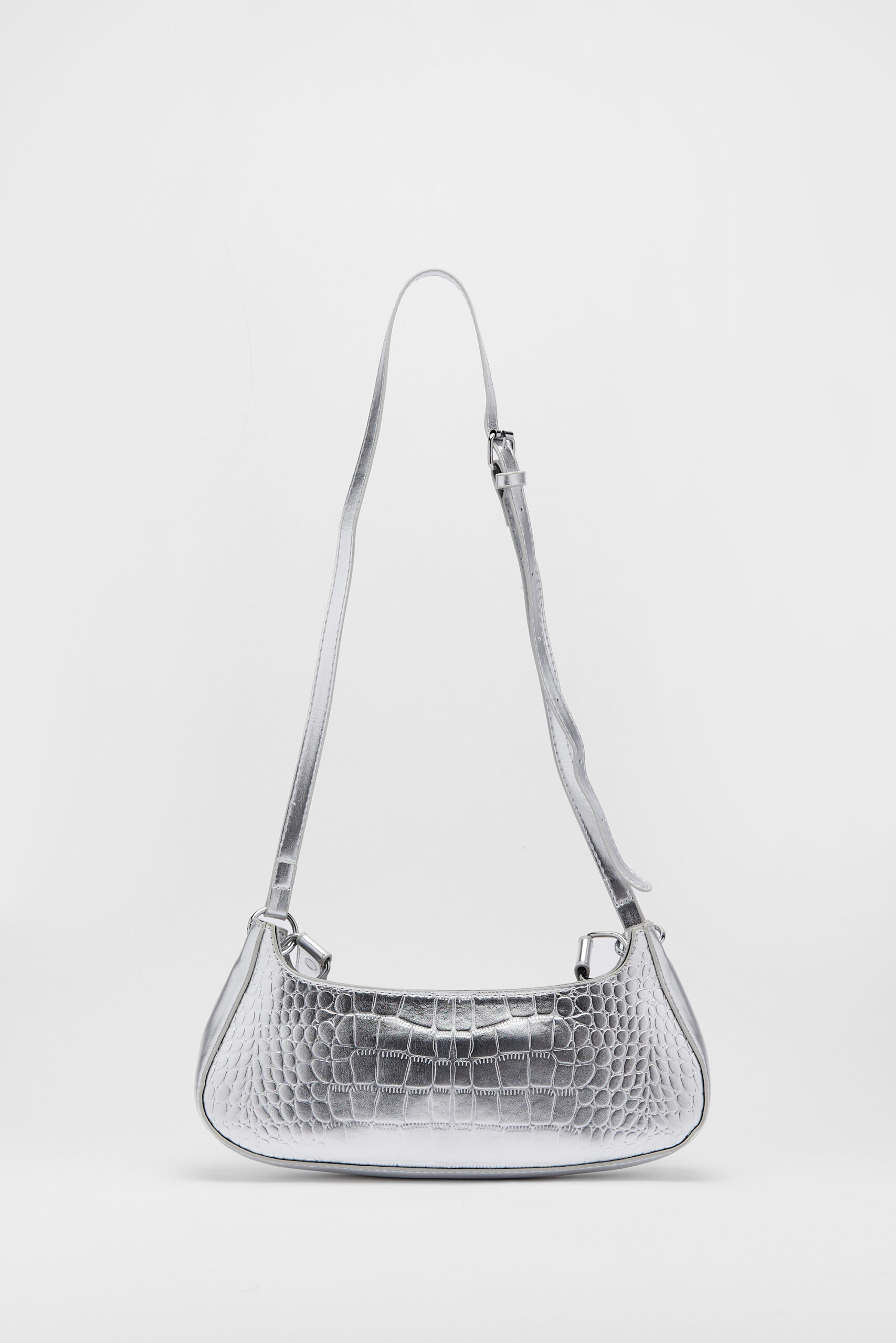 Faux Leather Croc Shoulder Bag