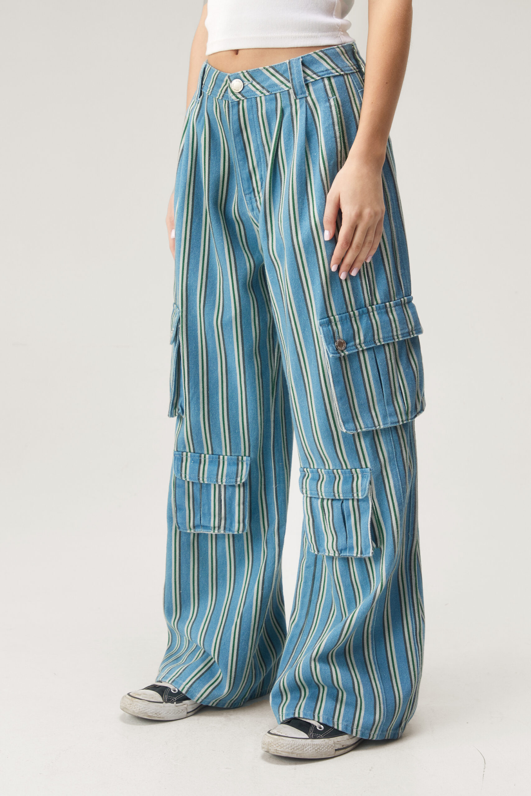 Twill Stripe Cargo Pants