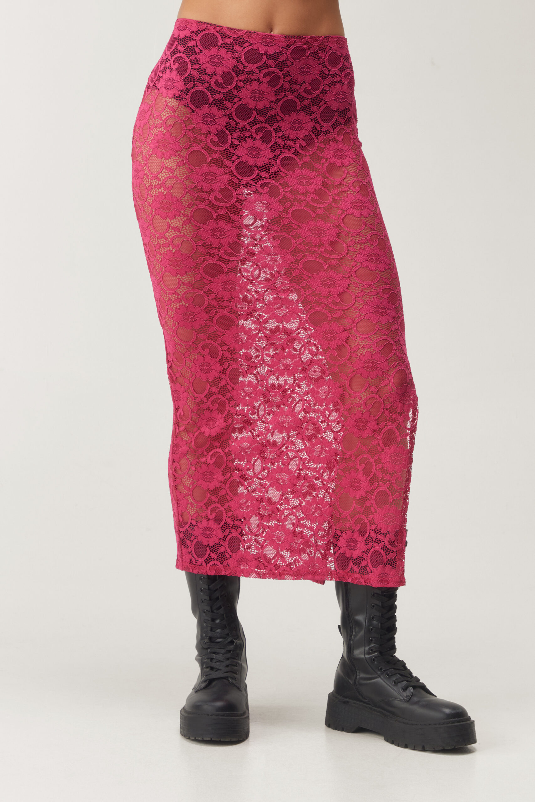 Lace Split Maxi Skirt